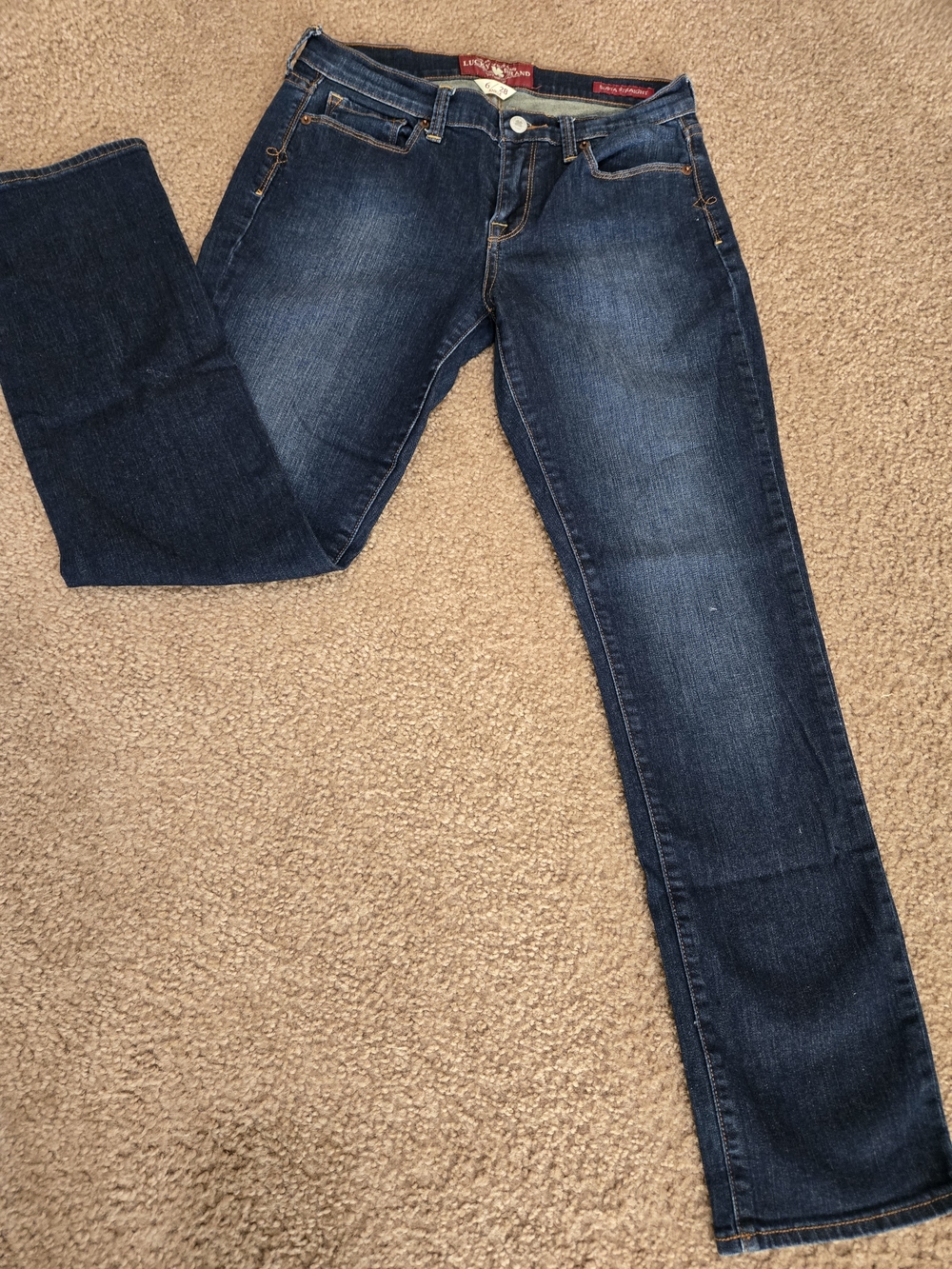 Lucky Brand Straight Leg Jeans in Dark Blue Wash
